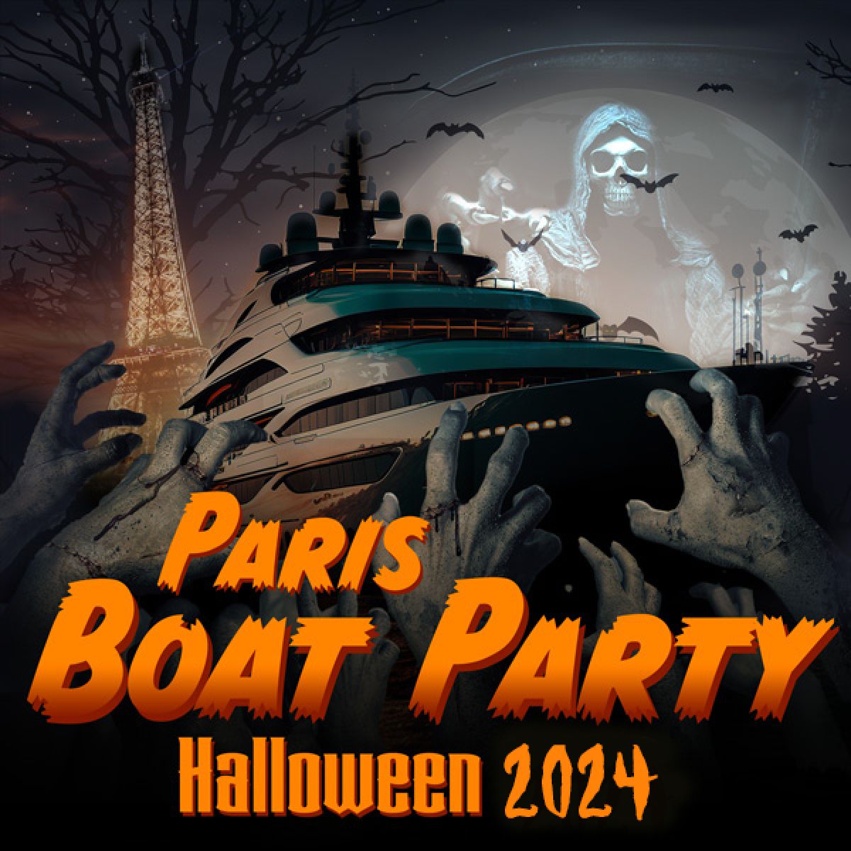 HALLOWEEN CRAZY BOAT PARTY SUR LA SEINE PENICHE NOTRE DAME