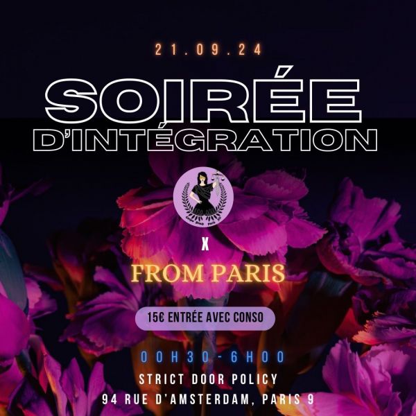 Soireé d'intégration X From Paris X Infinity Club