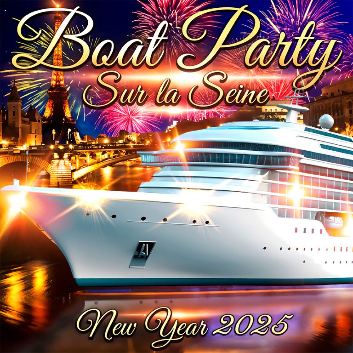 BOAT DELUXE PARTY NEW YEAR 2025 VUE PANORAMIQUE TOUR EIFFEL